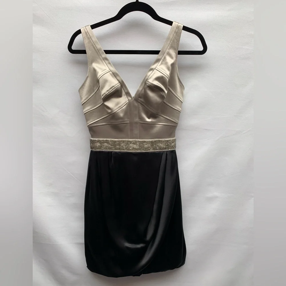 Maria Bianca Nero Size Small Black Silver Corset Beaded waist Cocktail dress Y2K - Picture 1 of 9